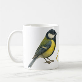Great Tit Mug – Personalized Garden Bird Illustrat Koffiemok