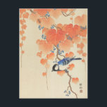 Great Tit op Paulownia Branch door Ohara Koson Briefkaart<br><div class="desc">Great Tit on Paulownia Branch (1925-1936) Schildering door Ohara Koson</div>