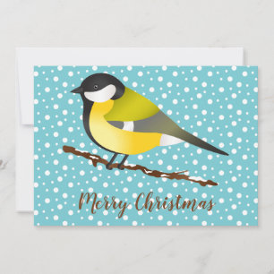 Great Tit Parus Major Bird kerst op maat Feestdagenkaart