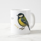 Great Tit Personalized Bird Mug Grote Koffiekop (Voorkant rechts)