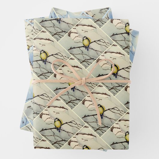 Great Tit - Theodor Severin Kittelsen Inpakpapier Vel (In situ)