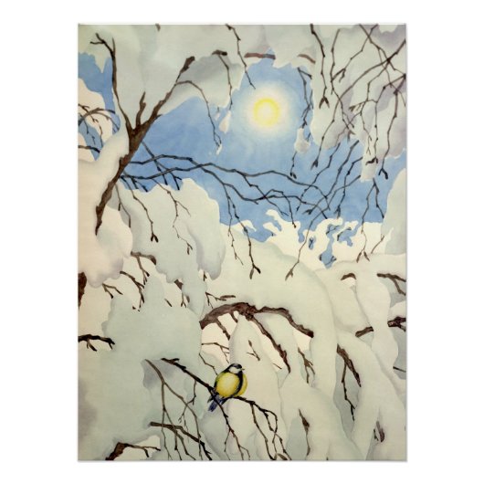 Great Tit - Theodor Severin Kittelsen Perfect Poster (Voorkant)