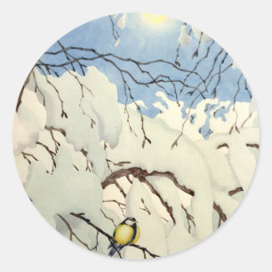 Great Tit - Theodor Severin Kittelsen Ronde Sticker