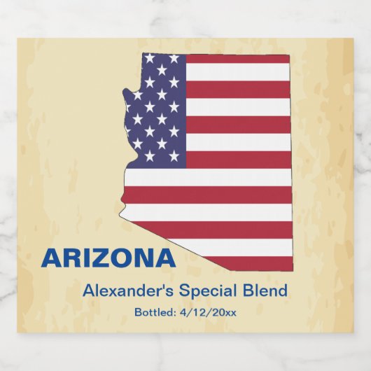 Great USA 🍺 Arizona State Monogram Bier Etiket (Enkel label)