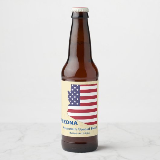 Great USA 🍺 Arizona State Monogram Bier Etiket (Voorkant)