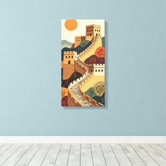 Great Wall Canvas Afdruk (Insitu (Houten vloer))