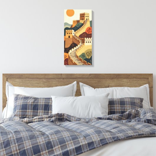 Great Wall Canvas Afdruk (Insitu (Slaapkamer))