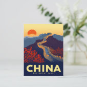 Great Wall of China Sunset Briefkaart (Staand voorkant)