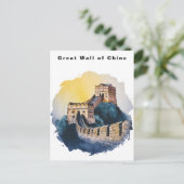 Great Wall of China Travel Watercolor  Briefkaart (Staand voorkant)