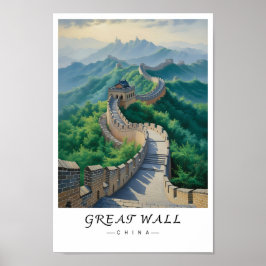 Great Wall of China Wall Art, Asian Landmark  Poster