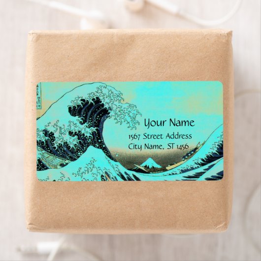 GREAT WAVE Blue White Etiket (Insitu)