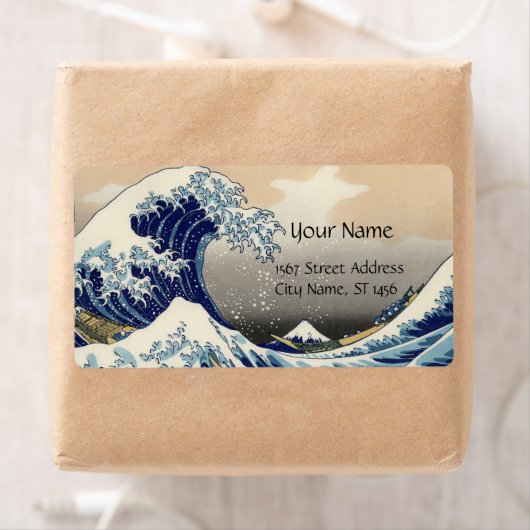 GREAT WAVE Blue White Etiket (Insitu)