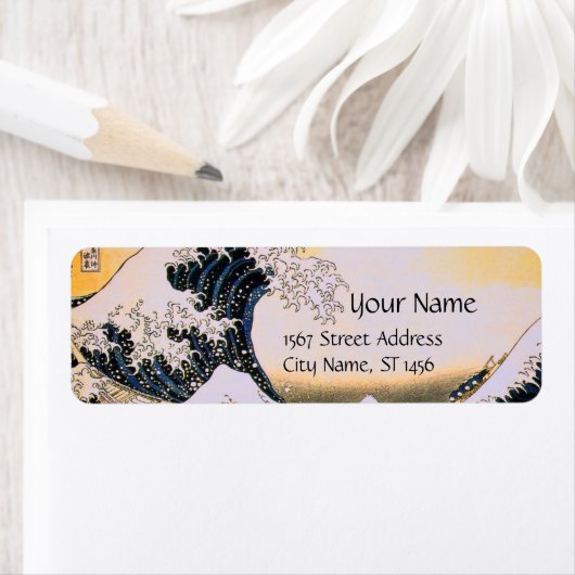 GREAT WAVE Blue White Etiket (Insitu)