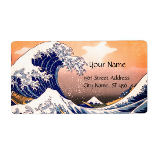 GREAT WAVE Blue White Etiket