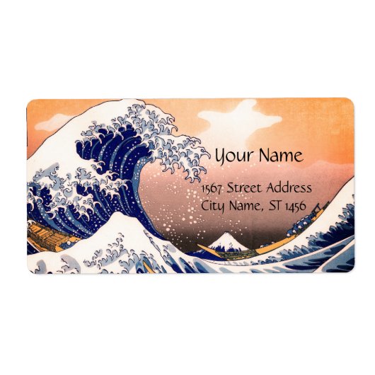 GREAT WAVE Blue White Etiket (Voorkant)