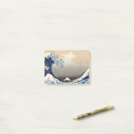 GREAT WAVE Blue White Post-it® Notes (Op bureau)