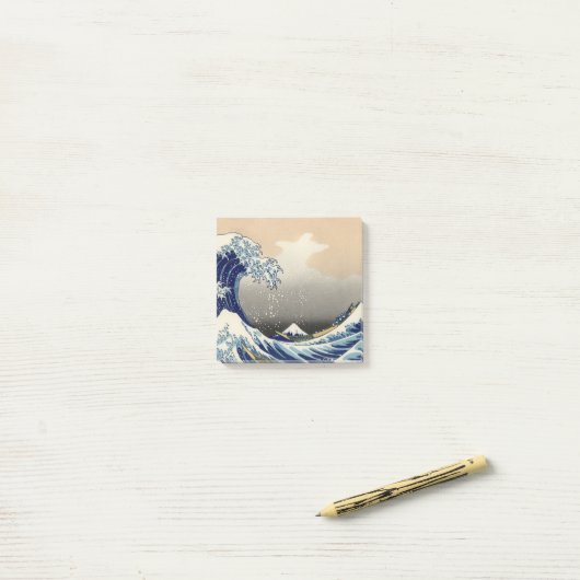 GREAT WAVE Blue White Post-it® Notes (Op bureau)