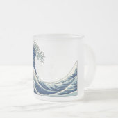 Great Wave frosted glass mok (Voorkant rechts)