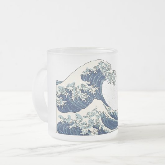 Great Wave frosted glass mok (Voorkant links)