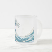 Great Wave frosted glass mok - lichtblauw (Voorkant rechts)