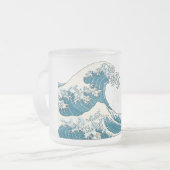Great Wave frosted glass mok - lichtblauw (Voorkant links)