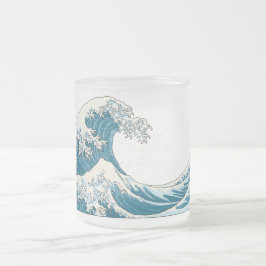 Great Wave frosted glass mok - lichtblauw