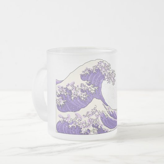 Great Wave frosted glass mok - paarse (Voorkant links)