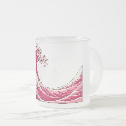 Great Wave frosted glass mok - roze (Voorkant rechts)