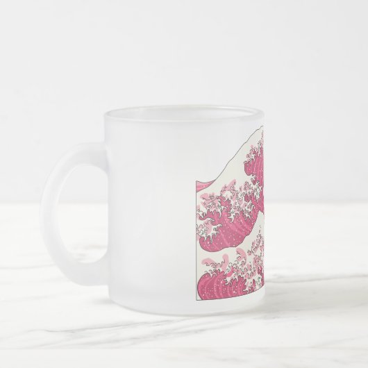 Great Wave frosted glass mok - roze (Links)