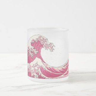 Great Wave frosted glass mok - roze