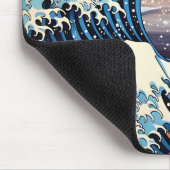 Great Wave geïnspireerd roze sakura esthetisch Muismat (Hoek)