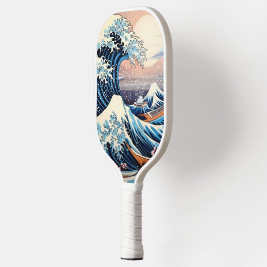 Great Wave geïnspireerd roze sakura esthetisch Pickleball Paddle (Links)