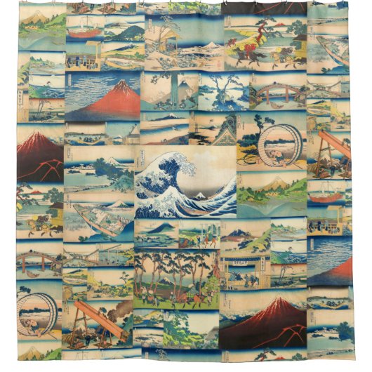 Great Wave Hokusai Mount Fuji Japanse Prints Douchegordijn (Voorkant)