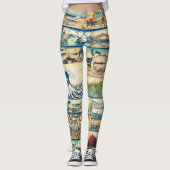 Great Wave Hokusai Mount Fuji Japanse Prints Leggings (Voorkant)