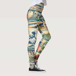 Great Wave Hokusai Mount Fuji Japanse Prints Leggings