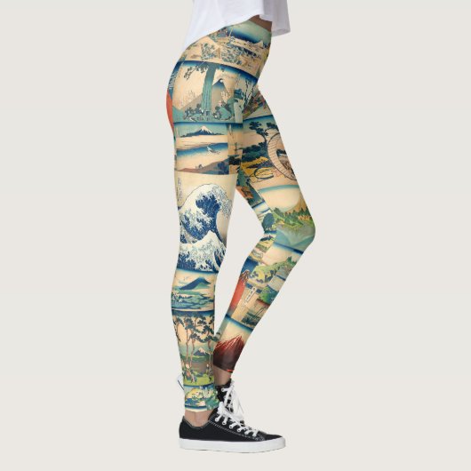 Great Wave Hokusai Mount Fuji Japanse Prints Leggings (Rechts)