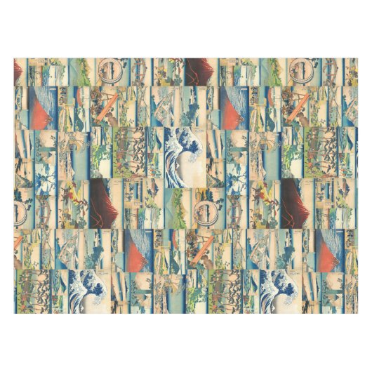 Great Wave Hokusai Mount Fuji Japanse Prints Tafelkleed (Voorkant (Horizontaal))