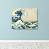 Great Wave Hokusai Stretched Canvas Print (Insitu (Houten vloer))