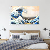 Great Wave, Hokusai, Ukiyo-e Canvas Afdruk (Insitu (Slaapkamer))