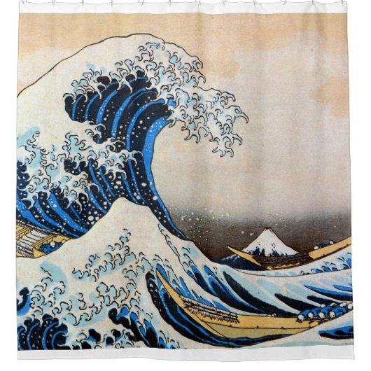 Great Wave, Hokusai, Ukiyo-e Douchegordijn (Voorkant)