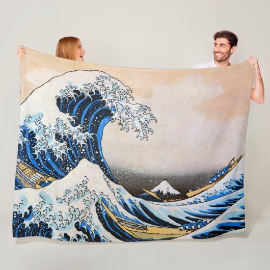 Great Wave, Hokusai, Ukiyo-e Fleece Blanket Deken (In situ)