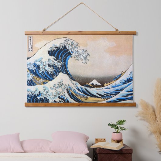 Great Wave, Hokusai, Ukiyo-e Hangend Wandkleed (Slaapkamer)