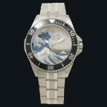 Great Wave, Hokusai, Ukiyo-e Horloge<br><div class="desc">Katsushika Hokusai (oktober of november 1760 - 10 mei 1849) was een Japanse kunstenaar, ukiyo-e schilder en printmaker van de Edo-periode. In zijn tijd was hij Japan's grootste expert op het gebied van Chinees schilderen. Hokusai, geboren in Edo (thans Tokio), is het bekendst als auteur van de houtblokdrukserie 36 Uitzichten...</div>