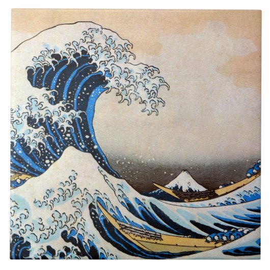 Great Wave, Hokusai, Ukiyo-e Tegeltje (Voorkant)