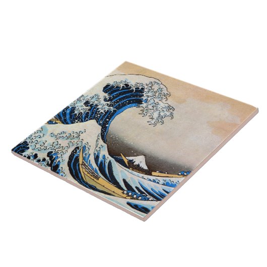 Great Wave, Hokusai, Ukiyo-e Tegeltje (Zijkant)