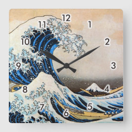 Great Wave, Hokusai, Ukiyo-e Vierkante Klok