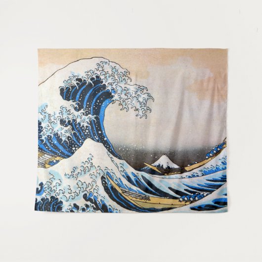 Great Wave, Hokusai, Ukiyo-e Wandkleed (Voorkant (horizontaal))