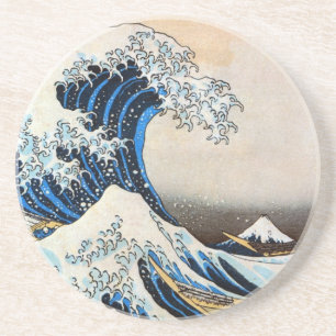 Great Wave, Hokusai, Ukiyo-e Zandsteen Onderzetter
