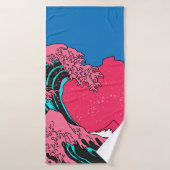 Great Wave in Vaporwave Pop Art style. View on the Badhanddoek (Badhanddoek)