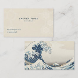 Great Wave Inspired Japanese Business Card Visitekaartje